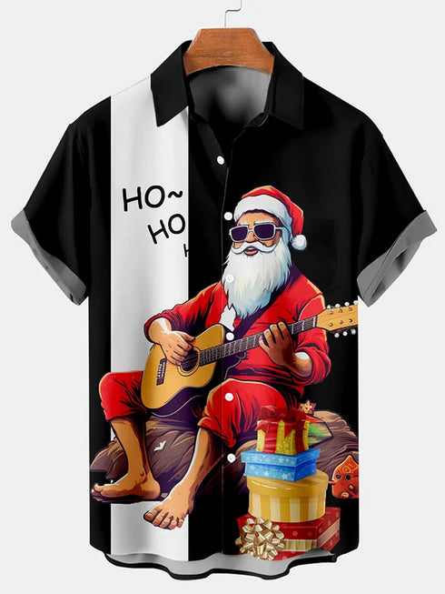 Men's Christmas Funny Graphic Short Sleeve Hawaiian Shirt